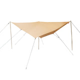 sunshade tarp side profile fully stretched out